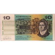 AUSTRALIA 1979 . TEN 10 DOLLARS BANKNOTE . ERROR . INK TRANSFER